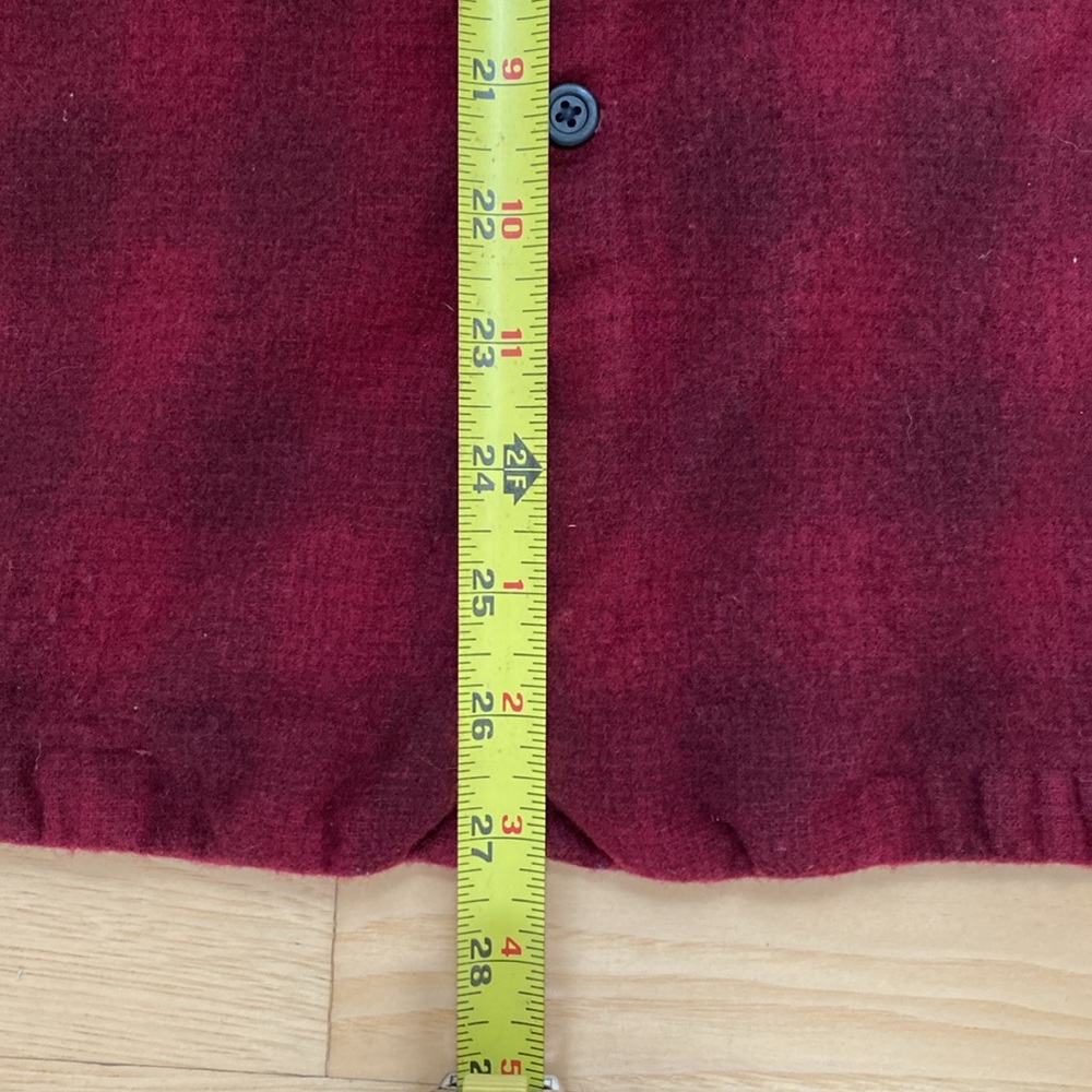 Pendleton Wool Red Subtle Plaid Buttoned Long Sle… - image 5
